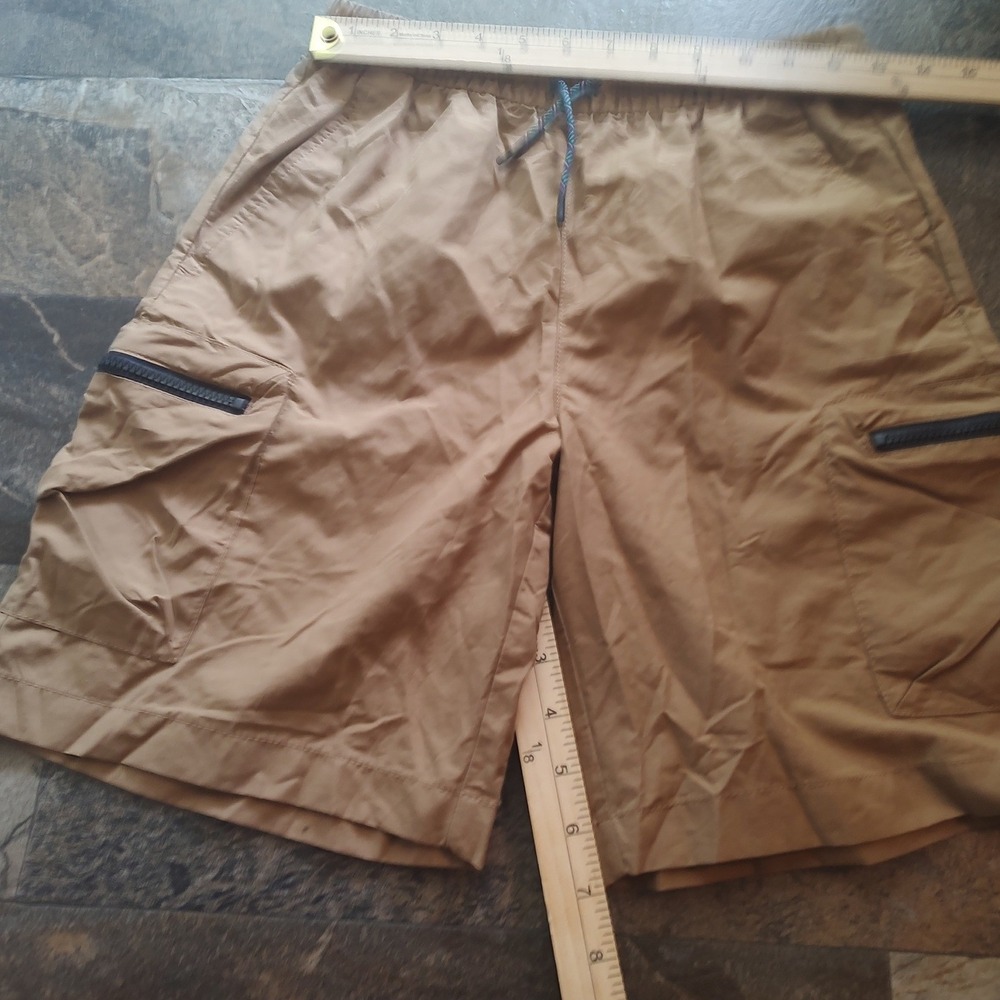 Old Navy Cargo Shorts Boys XL 14-16 Tan‎ Brown Excellent Zip Pockets Lightweight